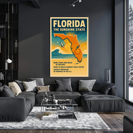 Florida Retro Travel Poster: Explore the Sunshine State