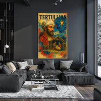 Tertullian Bearded Man with Nativity Scene Cultural Poster