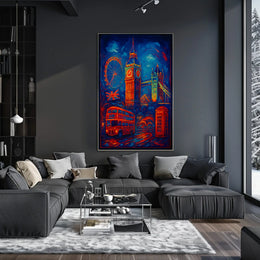 London Landmarks in Vibrant Colors Poster