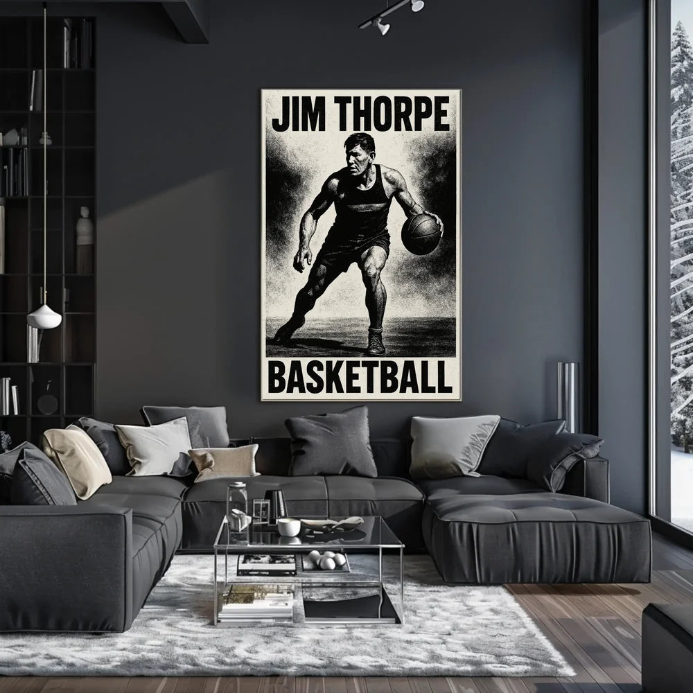 Dynamic Basketball Action Stylized Art Poster