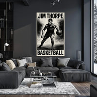 Dynamic Basketball Action Stylized Art Poster