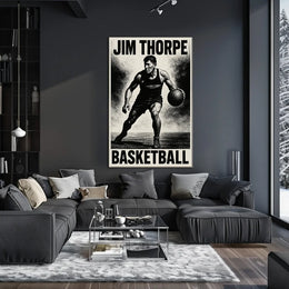 Dynamic Basketball Action Stylized Art Poster