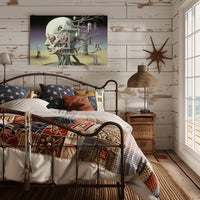 Surrealistic Fusion of Nature and Technology Artistic Poster