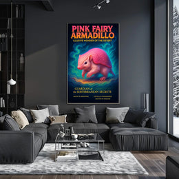 Pink Fairy Armadillo Illusive Wonder of the Desert Poster