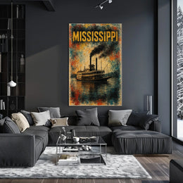 Mississippi Steamboat Journey Poster