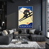 Swiss Alps Ski Adventure: Vintage Travel Poster PosterGoat