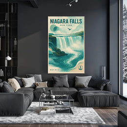 Niagara Falls New York Scenic Poster Vintage Wall Art