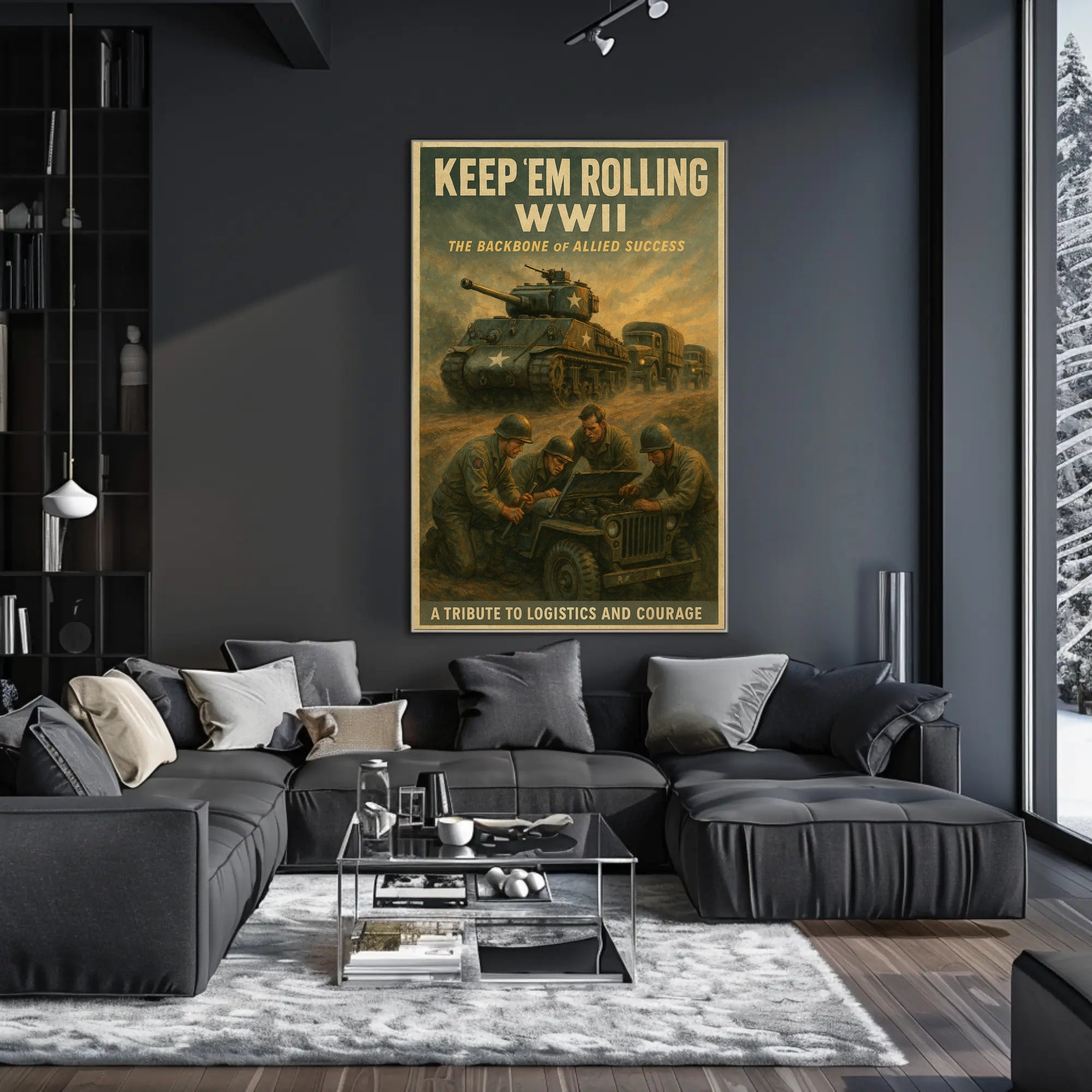 Keep 'Em Rolling: WWII Tribute Poster