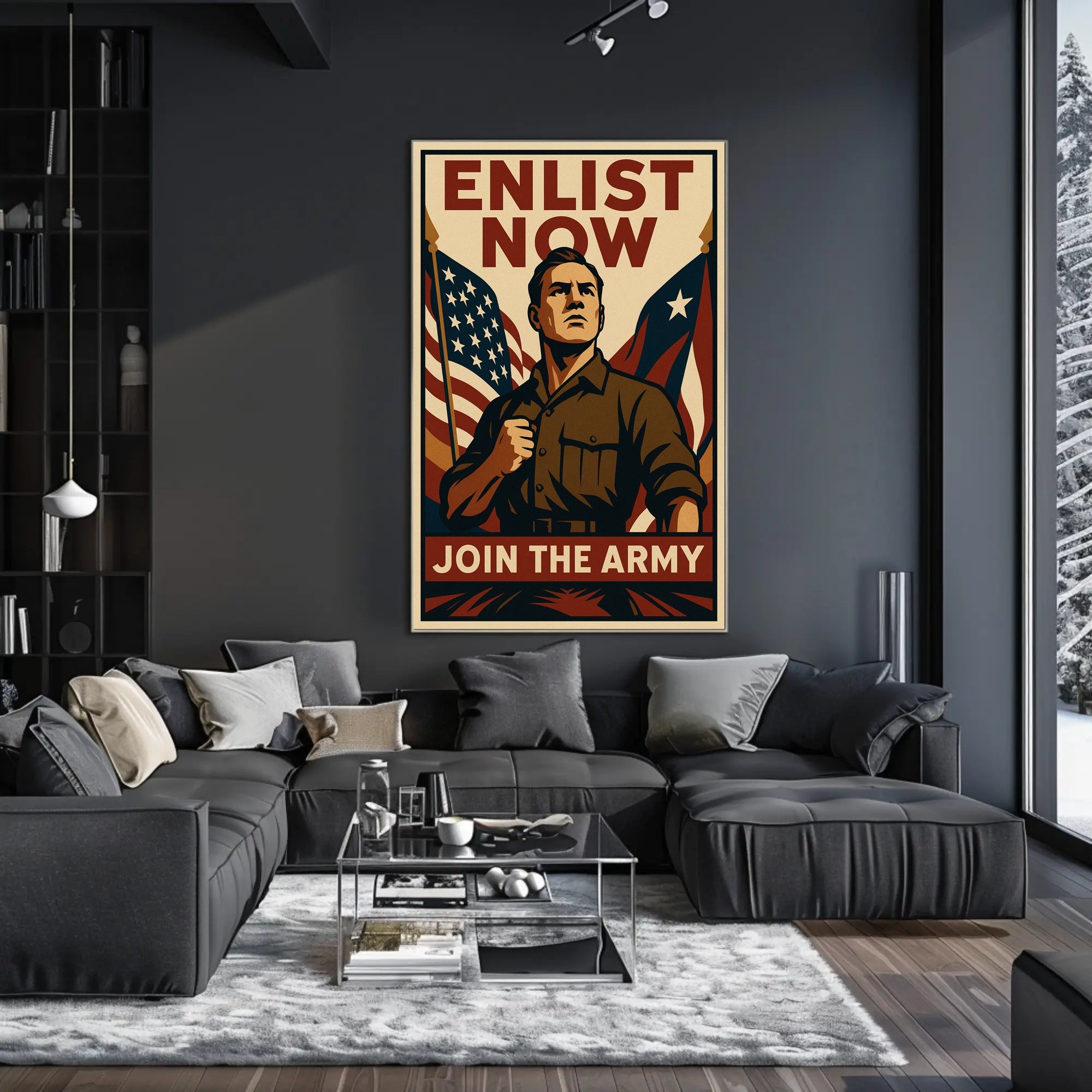 Patriotic US Army Vintage Military Recruitment Poster PosterGoat