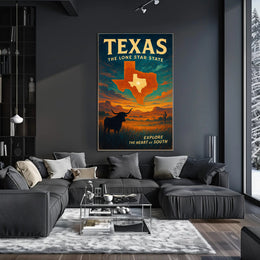 Texas Vintage Travel Poster Wall Art Print