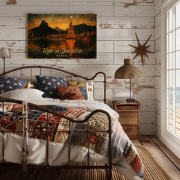Rio de Janeiro Christmas Scene Poster