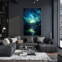 Aurora Borealis Nightscape Masterpiece Artistic Poster