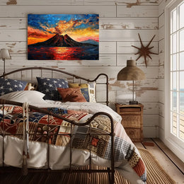 Volcanic Eruption Art Poster: Dynamic Natural Power