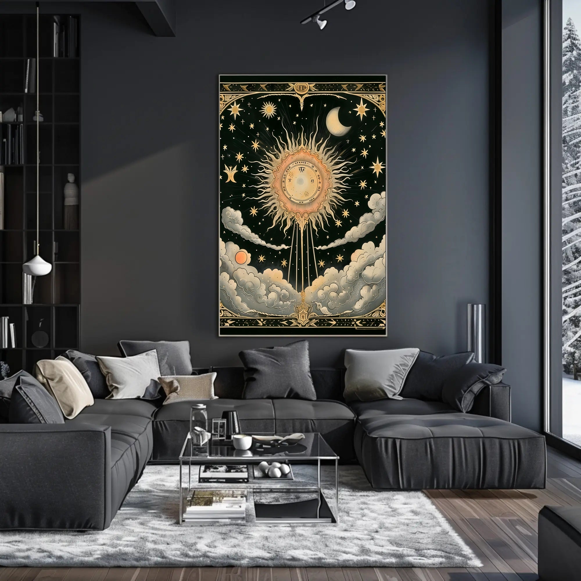 Celestial Sun and Symbols Space or Astronomy Poster
