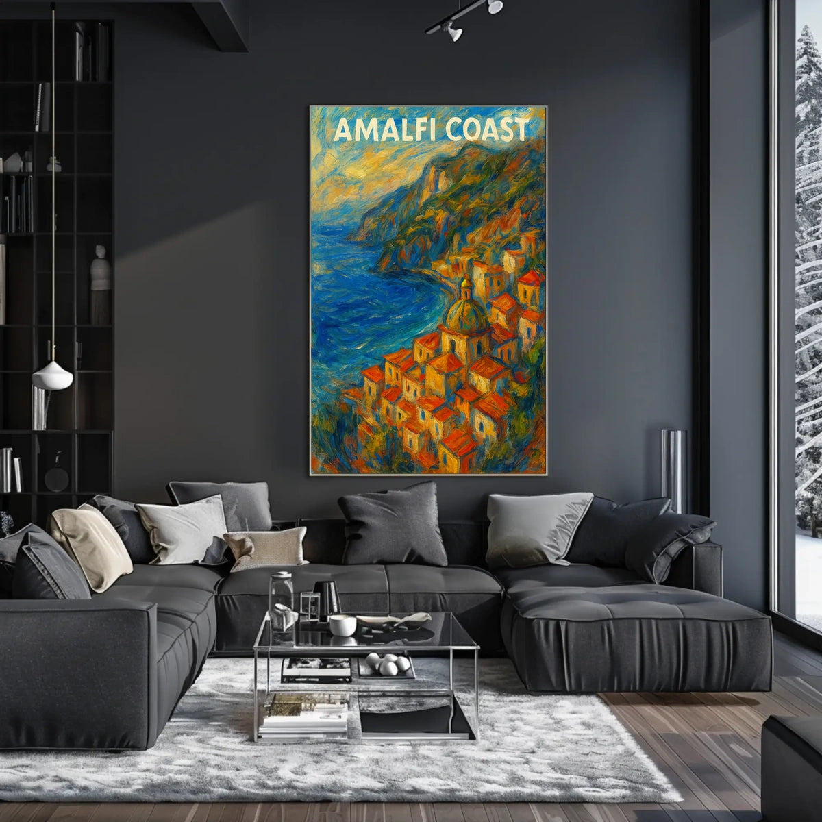 Amalfi Coast Poster Art Print for Coastal Home Decor