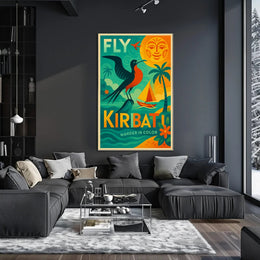 Kiribati Tropical Escape Retro Travel Poster PosterGoat