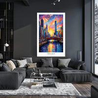 Chicago Skyline at Sunrise Urban or Cityscape Poster PosterGoat