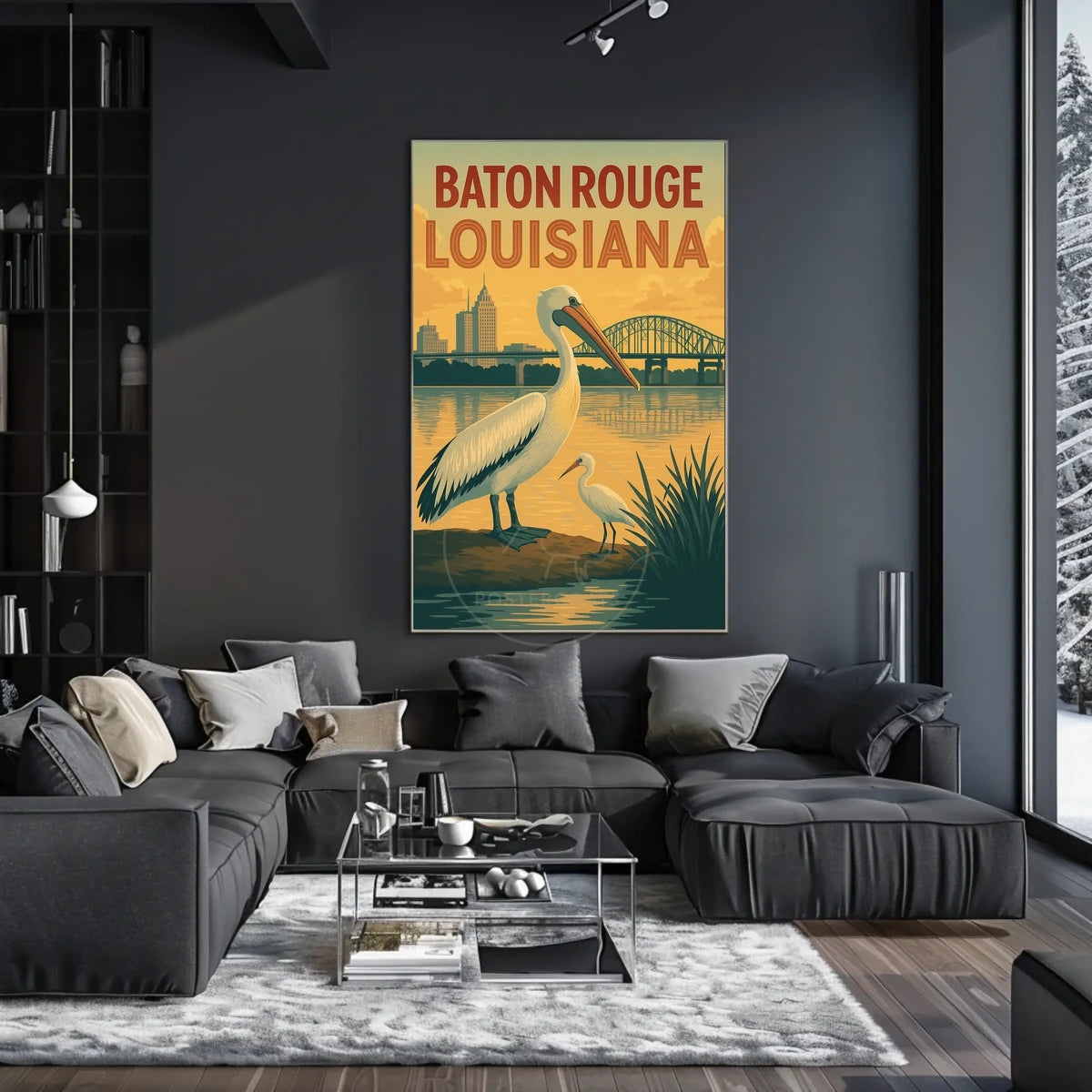 Scenic Baton Rouge Wildlife Travel Poster
