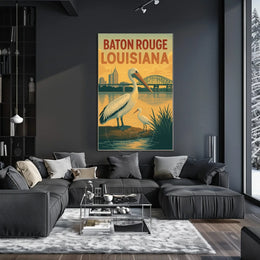Scenic Baton Rouge Wildlife Travel Poster