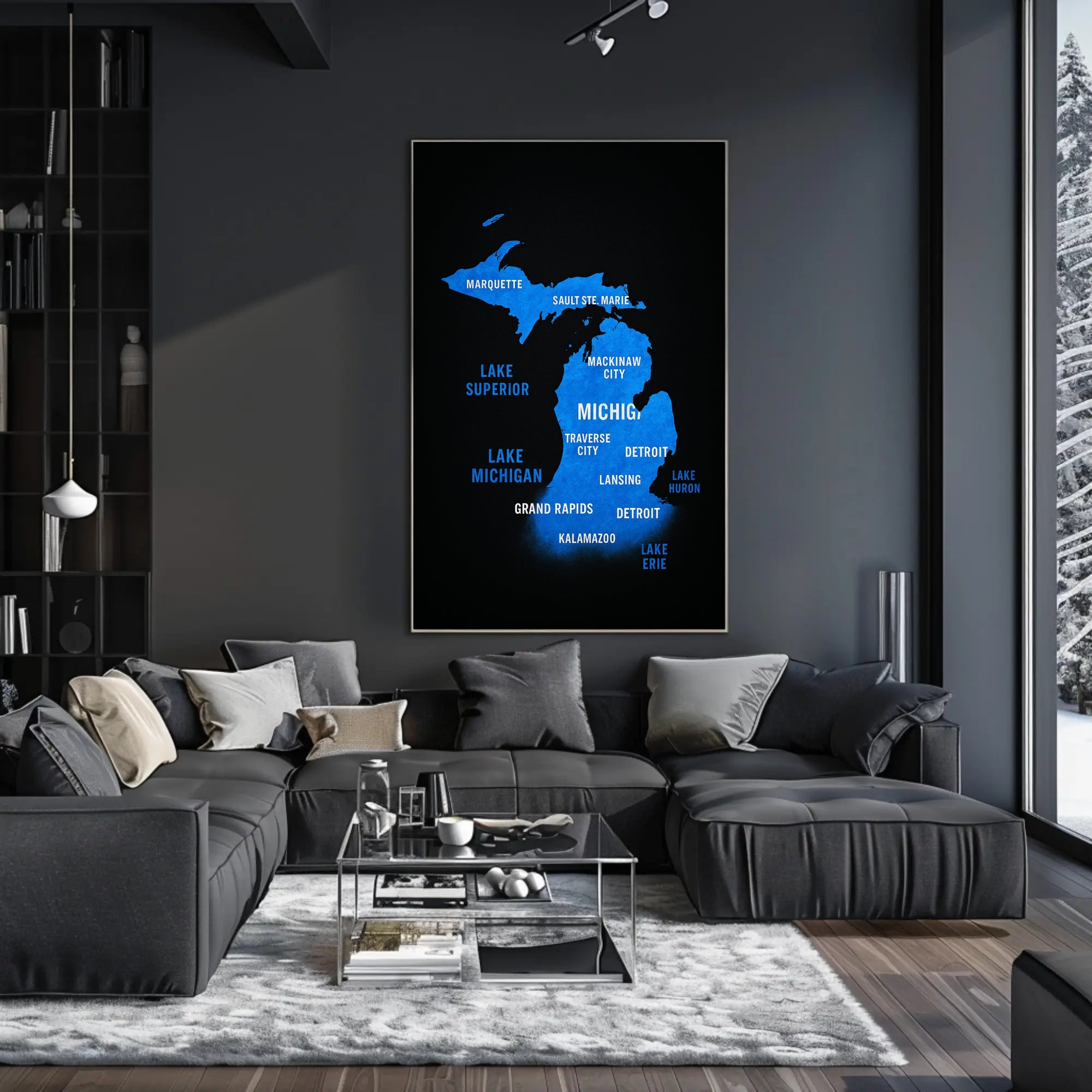 Michigan and the Great Lakes Map Poster PosterGoat