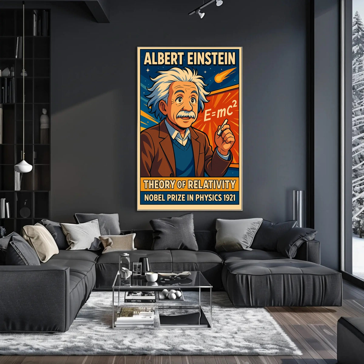 Albert Einstein Relativity Theory Vintage Curious Poster