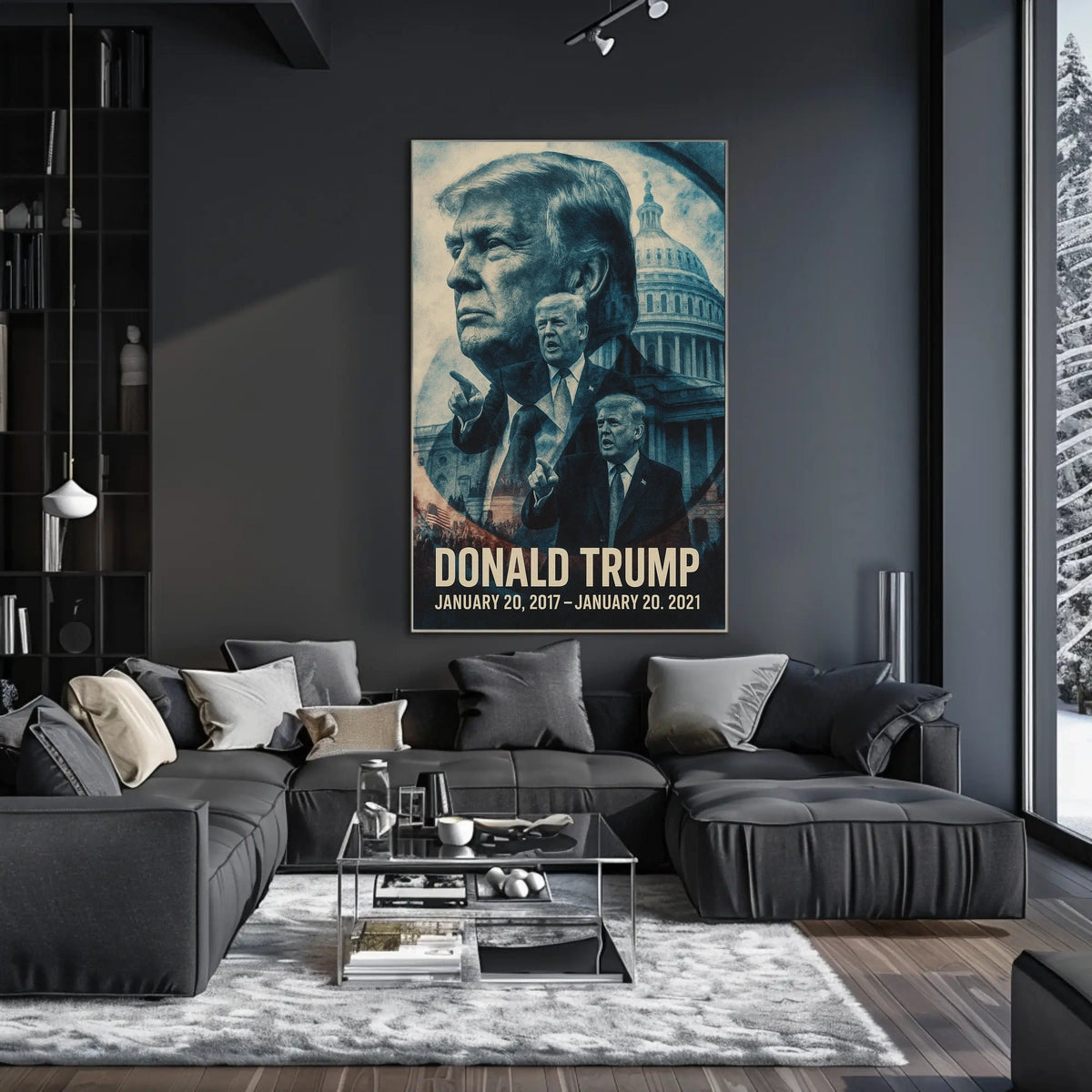 Donald Trump 45th President of the United States Double Exposure Poster