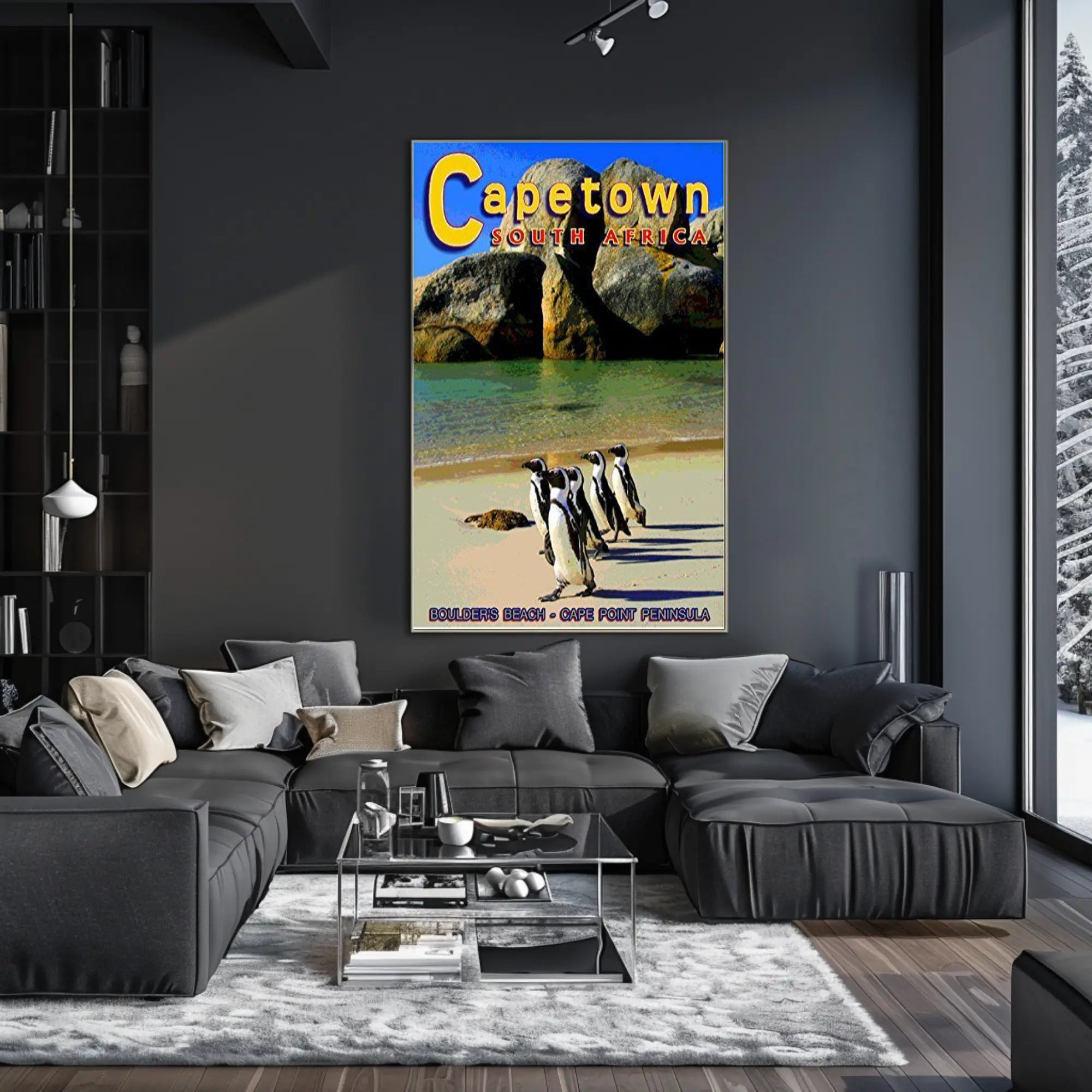 Boulder's Beach Penguins Travel Poster PosterGoat