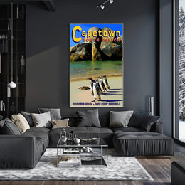 Boulder's Beach Penguins Travel Poster PosterGoat