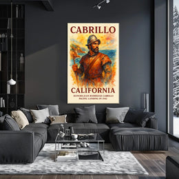Juan Rodríguez Cabrillo Historical Landing Art Poster