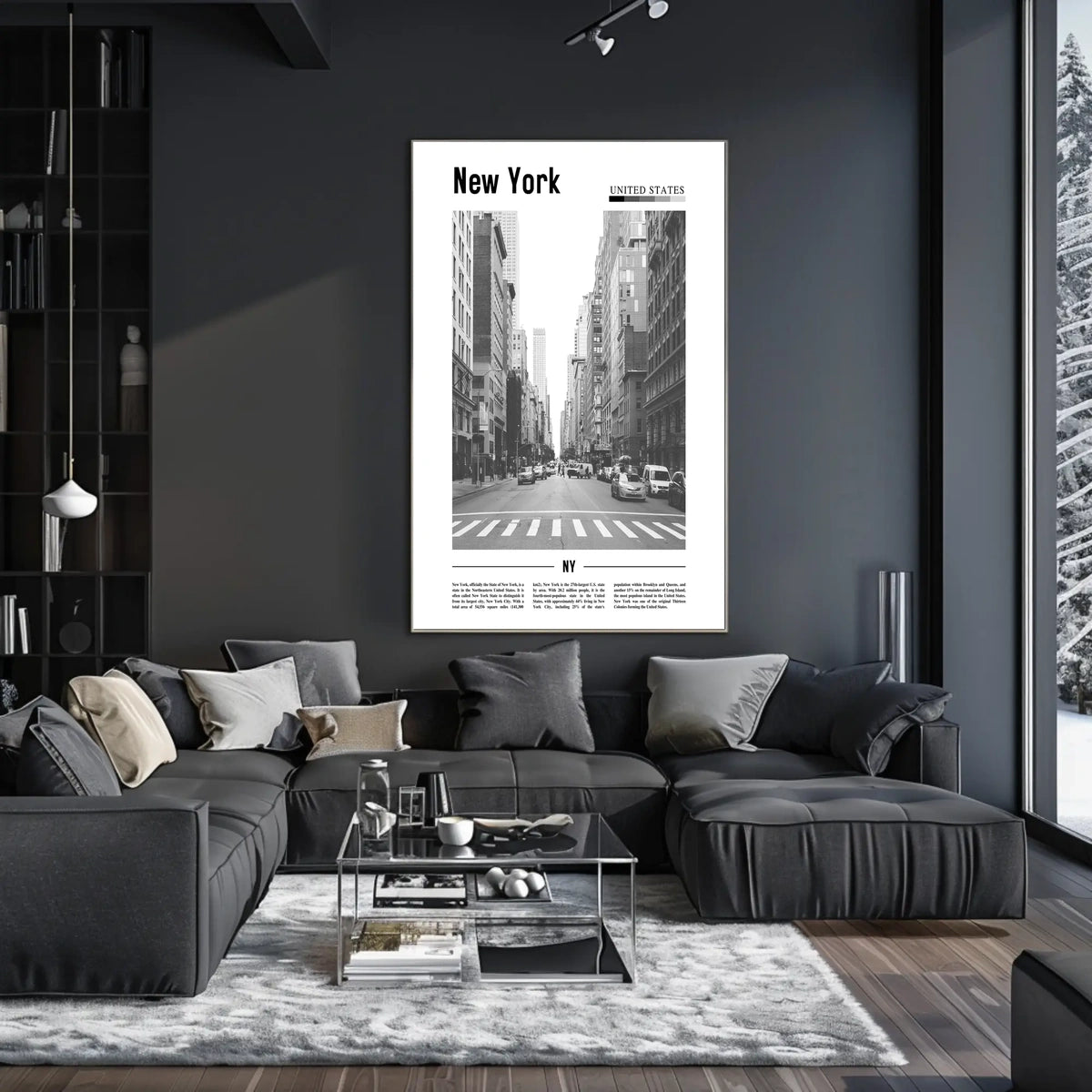 New York City Poster Vintage Cityscape Skyline Wall Art