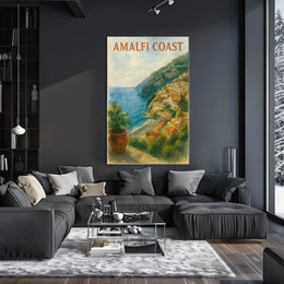 Amalfi Coast Poster Wall Art 18x24 Inches Seaside Decor