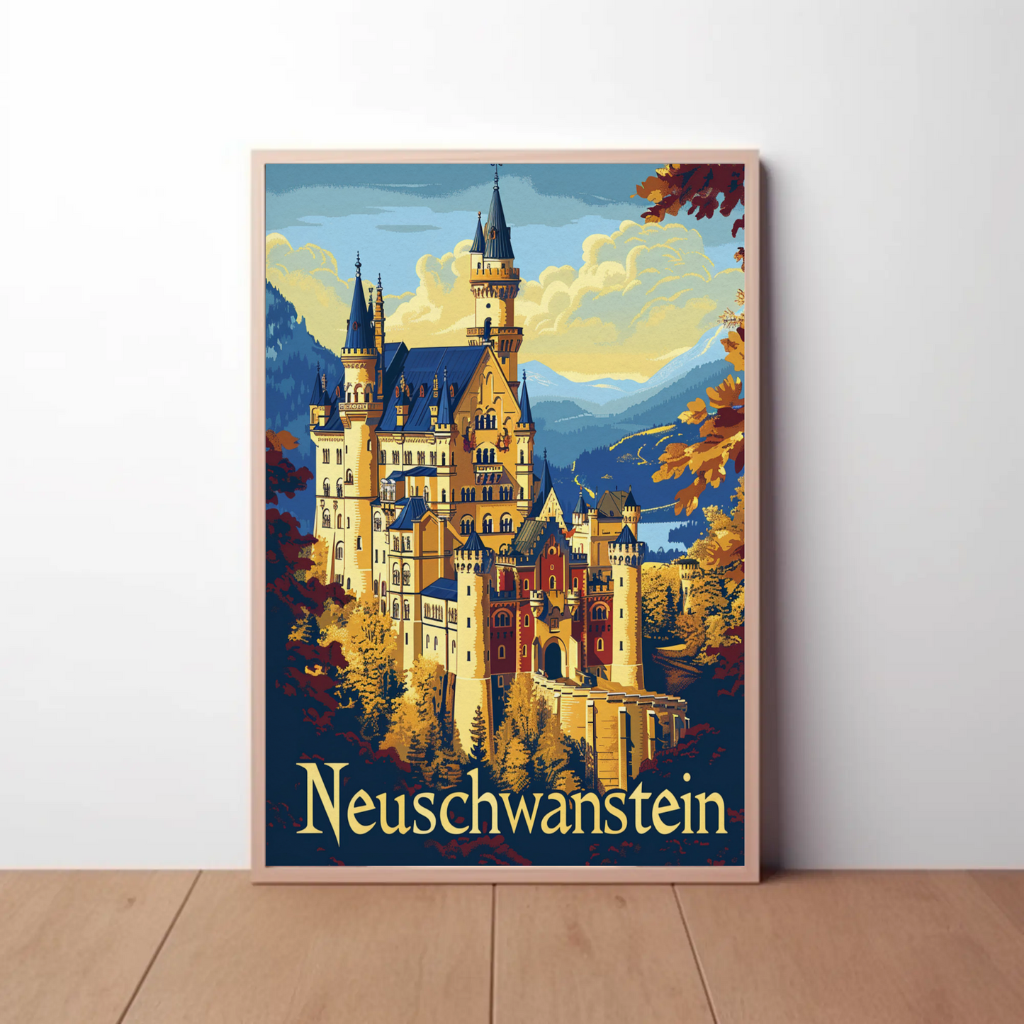 Neuschwanstein Castle Bavaria Forest Travel Poster