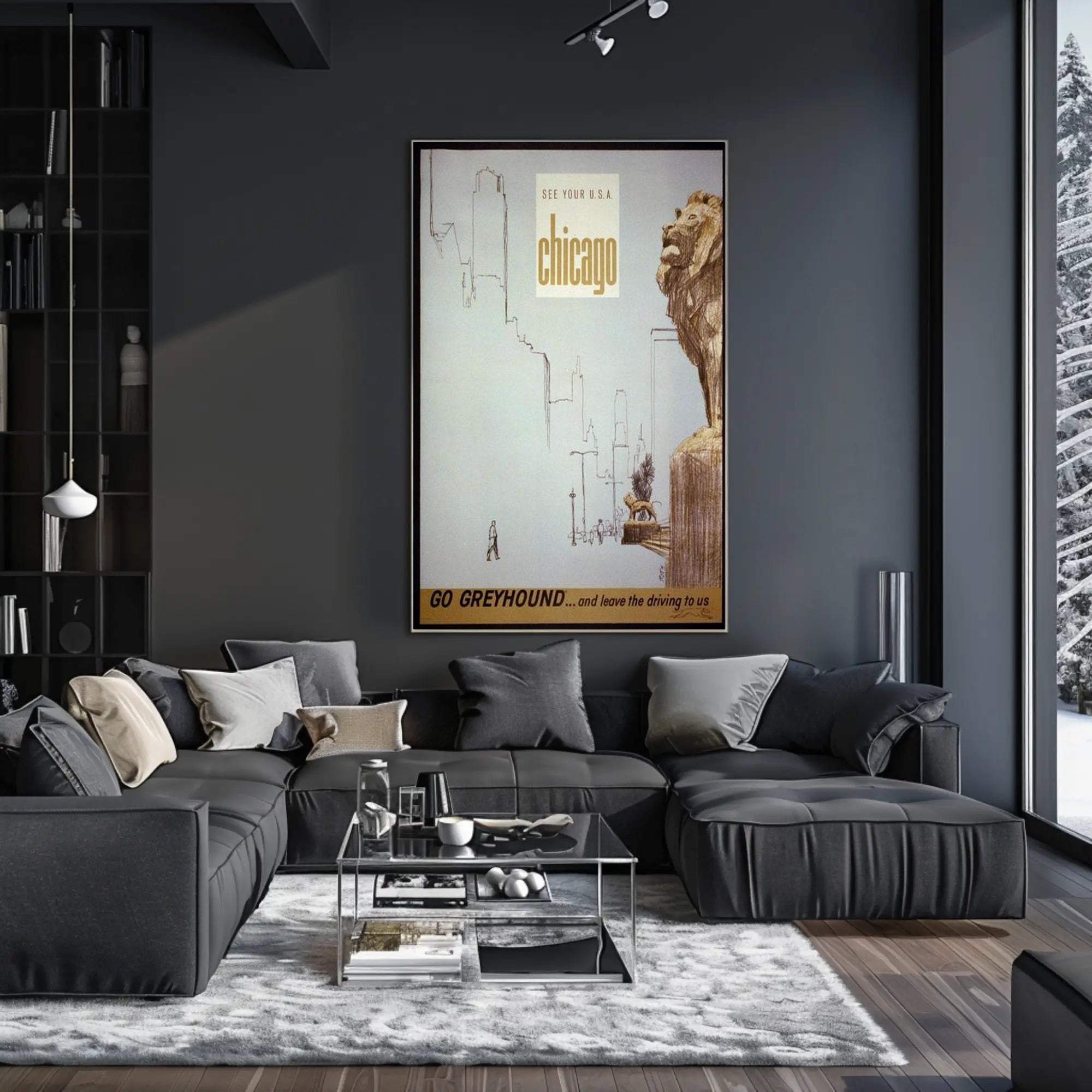 Explore Chicago with Greyhound Poster PosterGoat