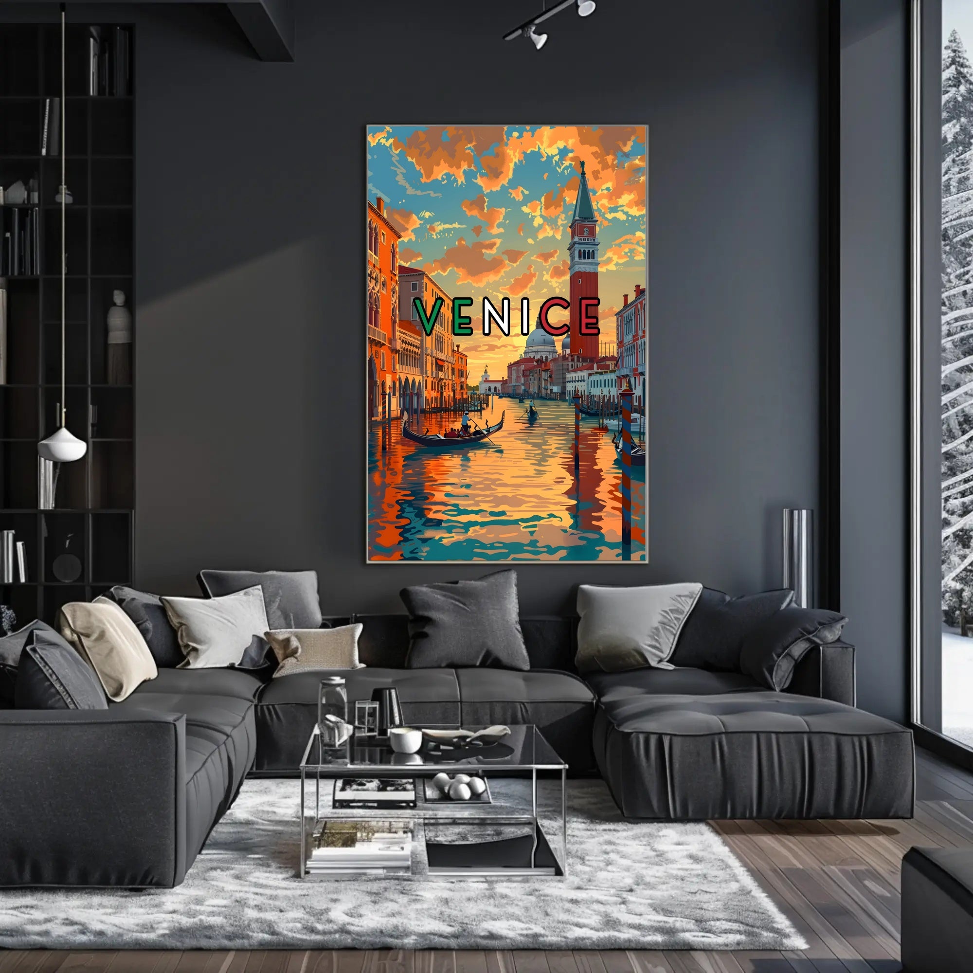 Venice Gondolas and Canals Travel Poster
