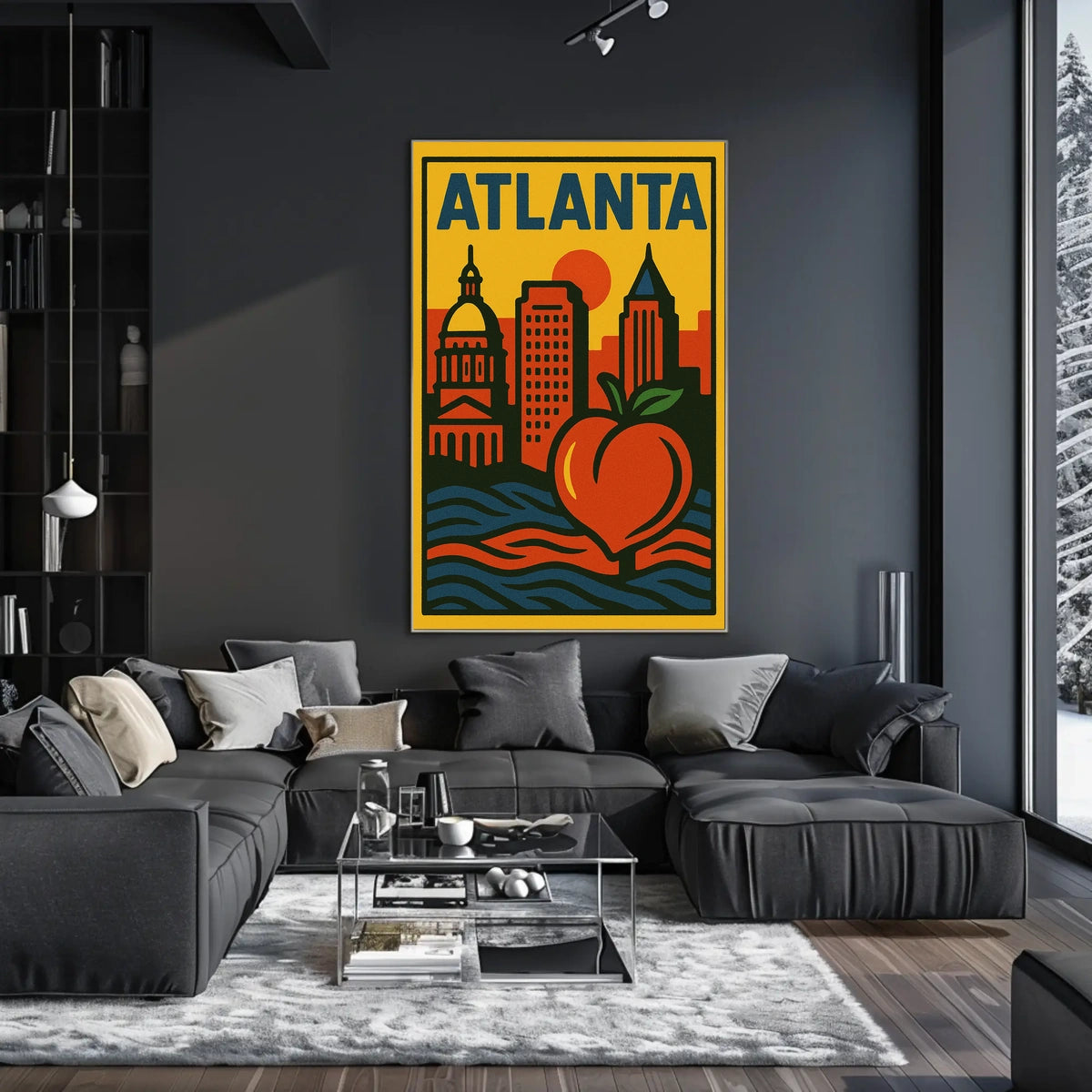 Atlanta Skyline And Peach Poster