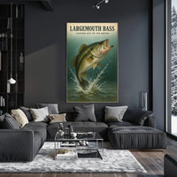 Largemouth Bass  Leaping Out of the Water Poster PosterGoat