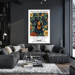 19th Century Dachshund and Floral Prints Cultural Poster