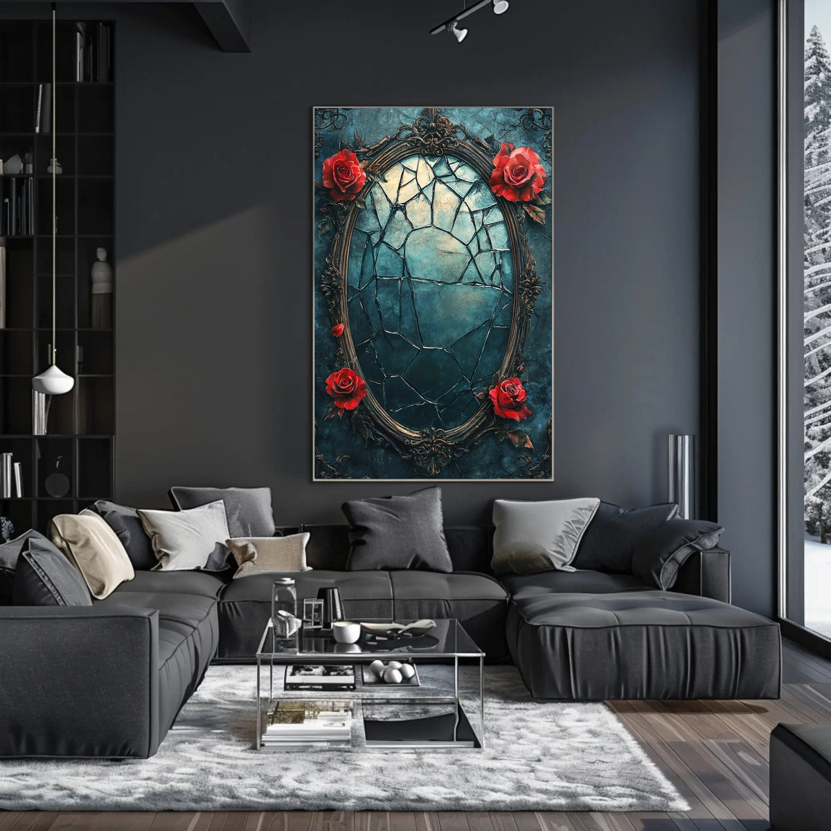Victorian Gothic Mirror Art Print Poster