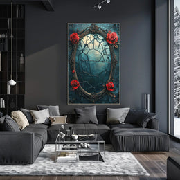Victorian Gothic Mirror Art Print Poster
