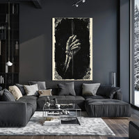 Eerie Dark Skeleton Hand with Arrow Art Print Poster