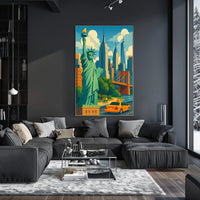 Discover New York City A Vibrant Illustration of Iconic Landmarks