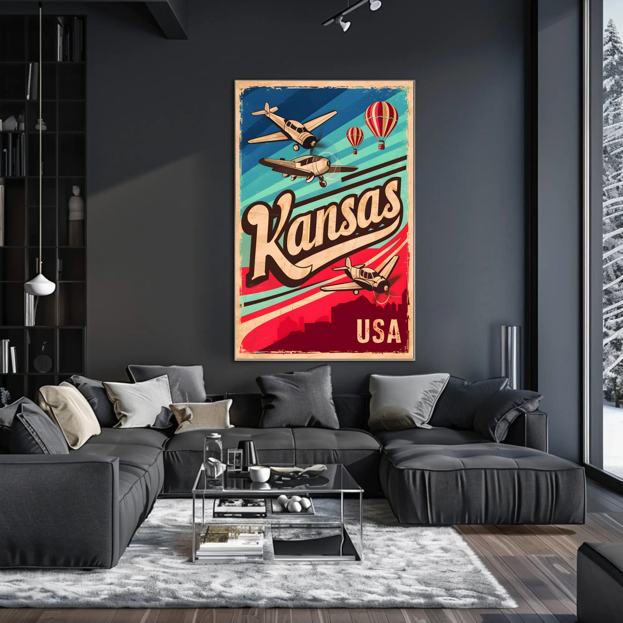 Vintage Kansas Aviation Poster