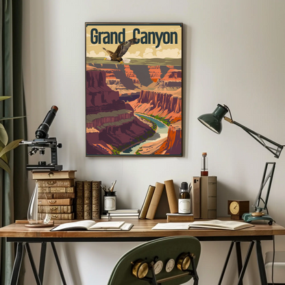 Grand Canyon Vintage Poster - Eagle Flight