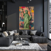 Statue of Liberty Vibrant Pop Art Poster - Abstract, Artistic, or Pop Culture Poster