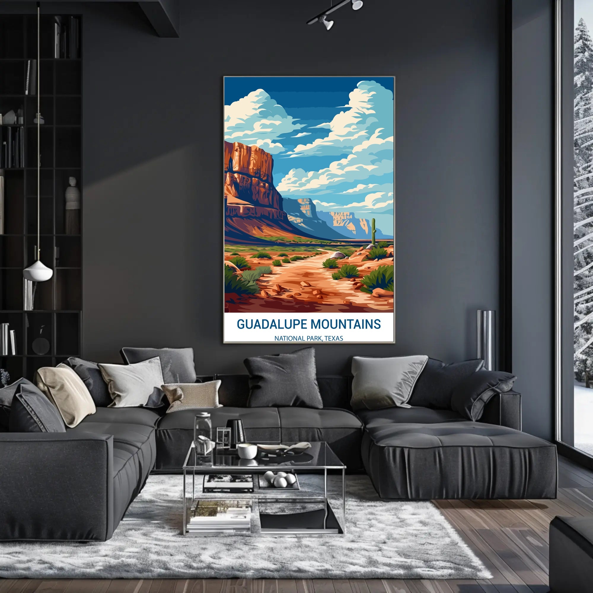 Guadalupe Mountains Vintage Art National Park Poster