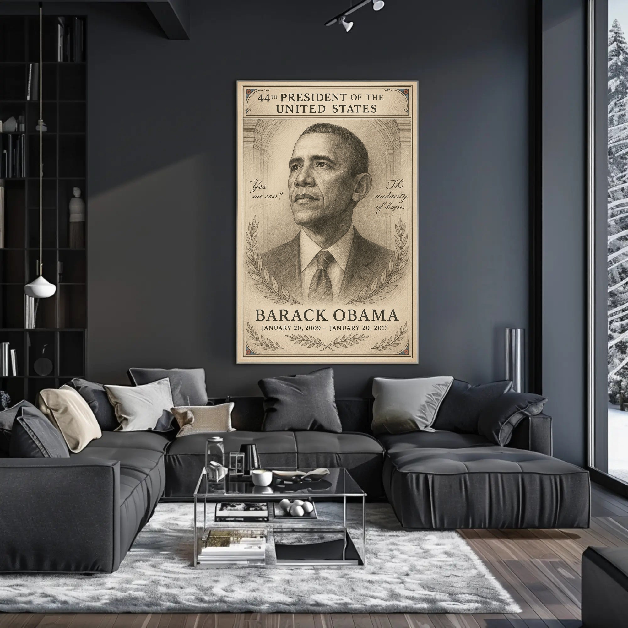 Barack Obama 44th President Sketch Poster Art Print PosterGoat