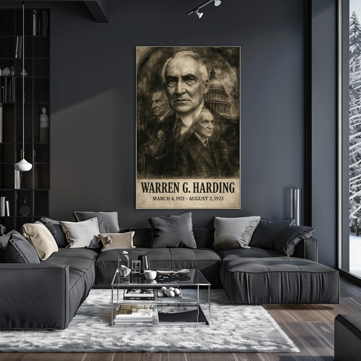 Warren G. Harding 29th President of the United States Double Exposure Poster