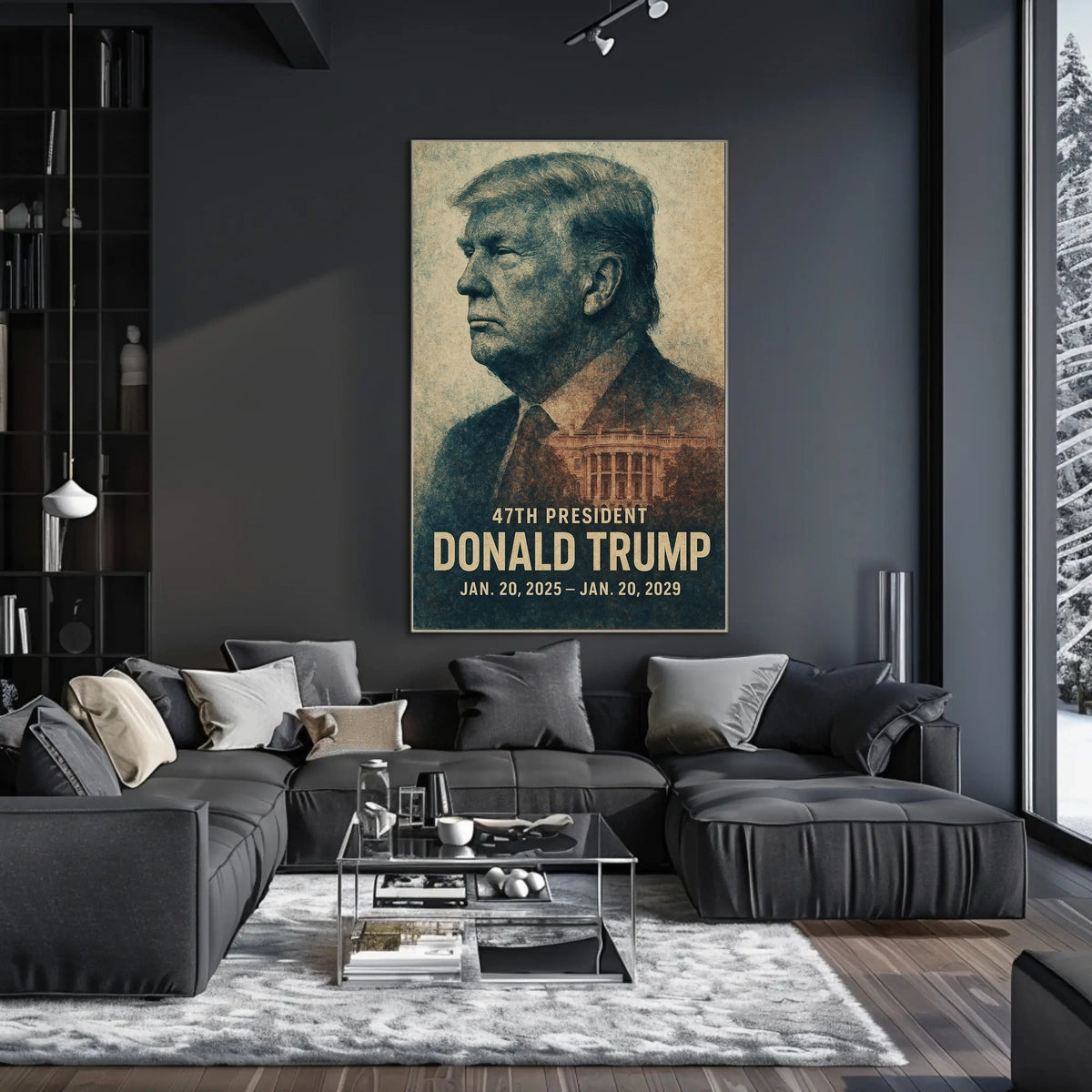Trump Visionary Profile Vintage Patriot Poster
