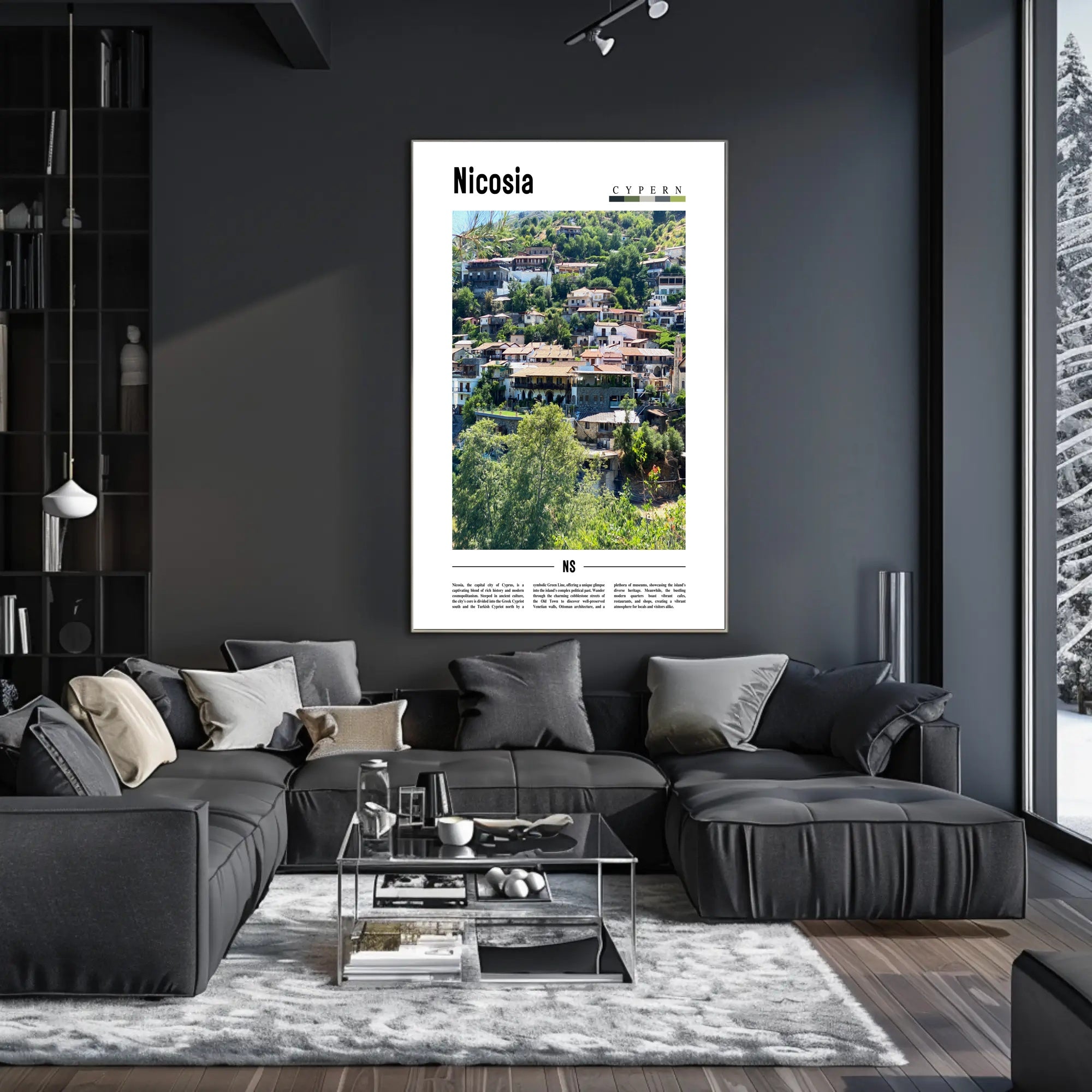 Nicosia Cityscape Vibrant Travel Poster PosterGoat