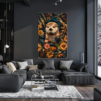 Otter in Bloom Wall Art Print for Decor Lovers